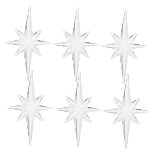 Gatuida 6stücke Sterne Weihnachtsdeko Zum Aufhängen Acryl-Ornament Für Baum Fenster Party-Dekoration Weihnachtsanhänger Weihnachtsbaumdeko Feier-Dekorationen Hängen-schmuck Sterne-dekorati von Gatuida