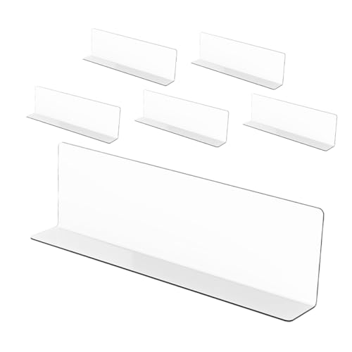 Gatuida 6 Stück L-förmiges Isolationsbrett groß organisiert Easy putz transparente regaltrenner trennstreifen durchsichtige Kunststoffteiler für Regale klarer Schrankteiler Plastik von Gatuida