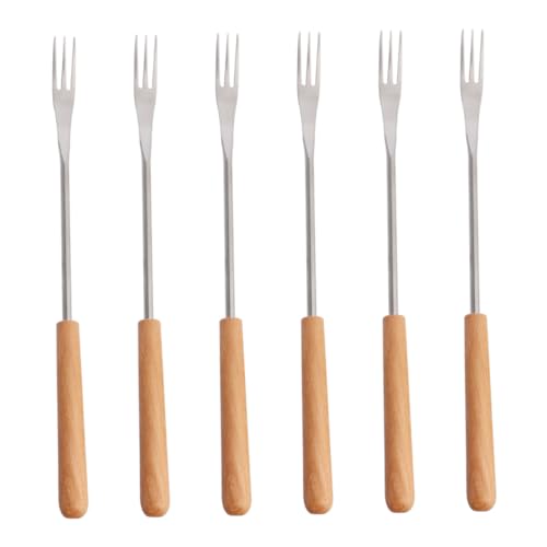Gatuida 6 Stück Teiliges Fonduegabel Edelstahl Spieße mit Holzgriff Hitzebeständig für Dessert Käse Schokolade Obst für Grill Camping Picknick Gatuida 6 Stück Teiliges Fonduegabel Edelstahl Spieße mit Holzgriff Hitzebeständig für Dessert Käse Schokolade Obst für Grill Camping Picknick von Gatuida