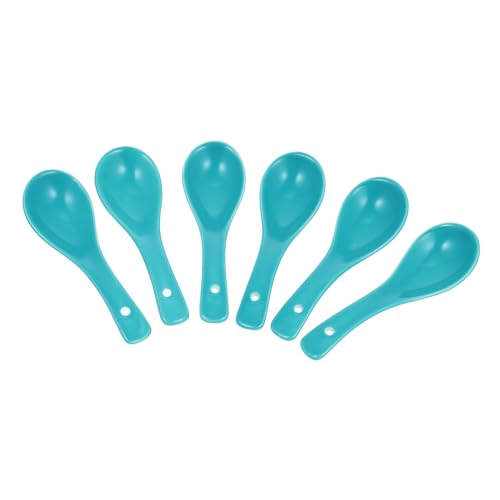 Gatuida 6 Stück Teiliges Keramik Suppenlöffel Gesundes Porzellan Vielseitig für Suppe Porridge Dekorativ mit Modischem Design Angenehme Haptik Praktische Esslöffel für Alltag von Gatuida