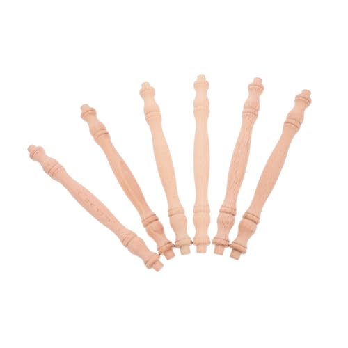 Gatuida 6 Stück Teiliges Massivholz spindeln Unlackiert Roh für Möbel DIY Handwerk Dekorative Holzbaluster für Treppen Geländer Weinschrank Verzierungen von Gatuida