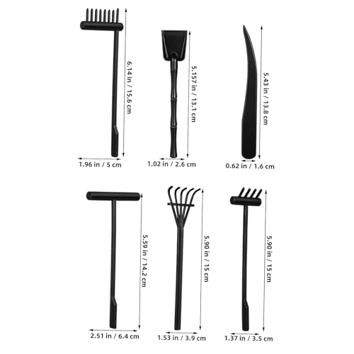 Gatuida 6 Stück Teiliges Mini Zen Gartenrechen aus Langlebigem Kunststoff Leicht und Handlich als Meditationswerkzeug und Dekoratives Gartenzubehör für Schreibtisch Teestube und von Gatuida