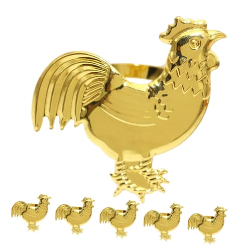 Gatuida 6 Stück Teiliges Serviettenring aus Metall mit Goldfarbenem Hahn Dekorative Napkin Buckles für Hotel Restaurant Hochzeit Festessen Tischdeko Praktische Serviette Ringe Gatuida 6 Stück Teiliges Serviettenring aus Metall mit Goldfarbenem Hahn Dekorative Napkin Buckles für Hotel Restaurant Hochzeit Festessen Tischdeko Praktische Serviette Ringe von Gatuida