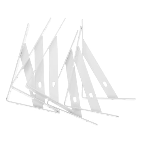 Gatuida 6 Stück Teiliges Weiße Wandregalhalterungen aus Metall Stabile Rostfreie Eckhalter mit Dreieck Design Schnelle Montage ohne Spezialwerkzeug Vielseitig für Küche Bad Schlafzimmer von Gatuida