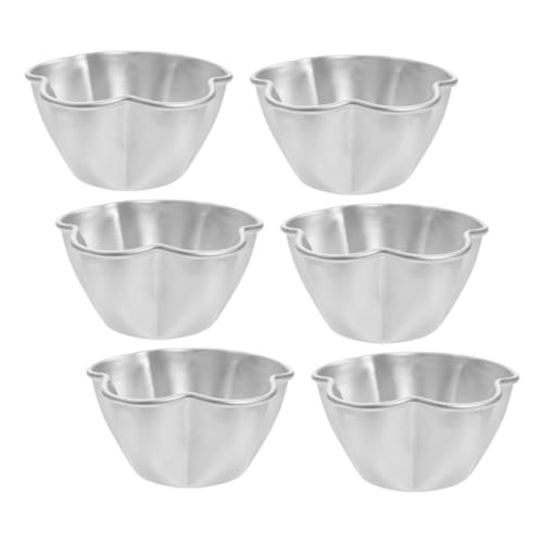 Gatuida 6 Stück Teiliges Wiederverwendbare Backformen aus Aluminiumlegierung für Mini Blumen Pudding und Desserts Antihaft Eigenschaften für Kreative Backprojekte und Festliche Anlässe von Gatuida