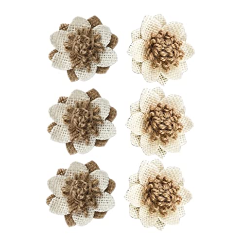 Gatuida 6stücke Vintage Handgemachte DIY Sackleinen Leinen Seil Blumen Hochzeit Decor Handwerk Natürliche Sackleinenblumen Blumenhandwerk Und Partydekoration von Gatuida