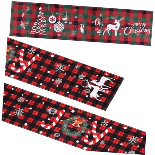 Gatuida 7 STK. Teiliges Vintage Weihnachts Tischset aus Polyester mit Rutschfesten Hitzebeständigen Platzdeckchen und Festlichem Tischläufer für Küchentisch Dekoration und Einfache von Gatuida