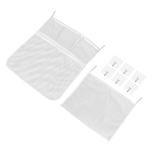 Gatuida 8 Stück Großes Wiederverwendbares Badespielzeug Netz mit Teiligem Set Leichtes Mesh Aufbewahrungsnetz für Saugnapf Haken Badewannennetz zur Sicheren Spielzeugaufbewahrung von Gatuida