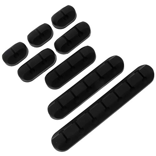 Gatuida 8 Stück Kabelhalter Clips Set Teiliges Silikon Kabelmanagement für Schreibtisch für Zuhause und Büro Sicherer Halt Glatten Oberflächen Leuchtendes Design Passend zu Jedem Stil von Gatuida