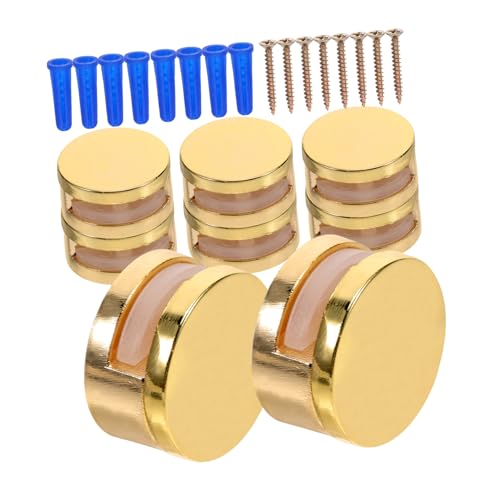 Gatuida 8 Stück Teiliges Glas montageclips Spiegelhalter aus Stabile Wandbefestigung für Badezimmer und Dekoration Einfache Installation Einsetzbar Goldfarben von Gatuida