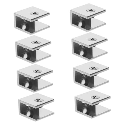 Gatuida 8 Stück Teiliges Glasregal klemmset Metall Glashalter Verstellbar Sicherer Halt Vielseitig Einsetzbar Für Zuhause Büro Bad von Gatuida