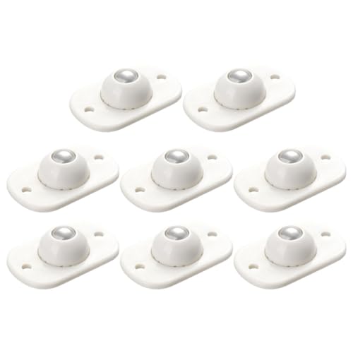 Gatuida Selbstklebende Mini-Rollen Universal Rollen: 8 Stück Kugelrolle Rollen Weiß Klebende Rolle für Mülleimer Aufbewahrungsbox Kleingeräte von Gatuida