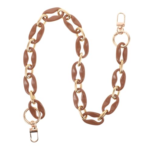 Gatuida Acryl Taschenkette mit Haken Langlebig Modisch Ersatz Handtaschenriemen für Damen Crossbody DIY Zubehör Braun Goldfarben von Gatuida