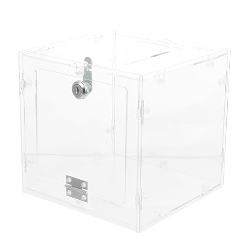 Gatuida Acryl Wahlurne Transparent mit Schloss Klare Spendenbox und Losbox Abschließbarer Behälter für Fundraising Tipp Sammlung und Verlosungen Selbstmontage von Gatuida