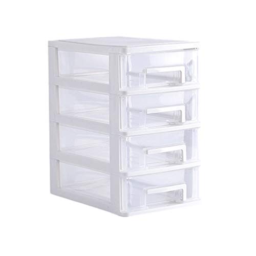 4 Lagerkästen Mit Schubladen Schrank Mit Durchsichtigen Schubladen Übersichtliche Schubladen 2-lagige Aufbewahrungsbox Desktop-organizer Stapelbarer Container-box Weiß Mini Büro von Gatuida