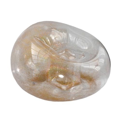 Gatuida Aufblasbarer Lounge Sessel Gold Glitzer Transparent Leichtgewichtiger Camping Ottomane Tragbarer Sitzsack für Innen Balkon Schlafzimmer Reise von Gatuida