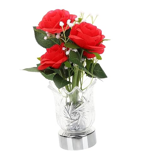Gatuida Beleuchtete Blumenvase Mit Led-licht Rosenblumenlicht Für Schlafzimmer Wohnzimmer Büro Dekor Für Hochzeit Weihnachten Ostern Blumenvasen-nachtlicht von Gatuida