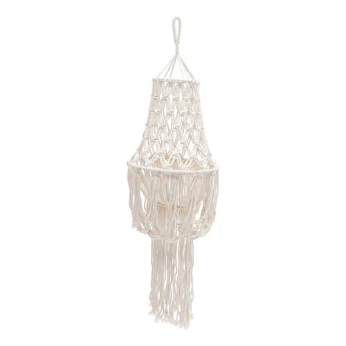 Gatuida Boho Baumwollseil Lampenschirm mit Quasten Handgewebter Leichter Deckenlampen Abdeckung Weichlichtfilternde Macramee Pendelleuchte für Schlafzimmer Wohnzimmer Wohnkultur von Gatuida