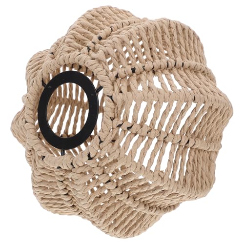 Gatuida Boho Handgefertigter Papierseil Lampenschirm Rustikaler Vintage Deckenleuchte Schirm Natürlicher Handgewebter Lichtschutz für Wohnzimmer Hotel Warme Atmosphäre von Gatuida