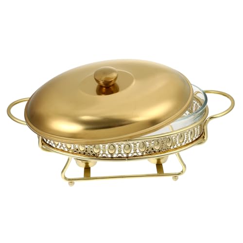 Gatuida Buffet Stove Food Heating Container Gold Eleganter Speisenwärmer mit Transparentem Deckel für Restaurant Catering und Buffet Praktische Wärmebehälterlösung Gatuida Buffet Stove Food Heating Container Gold Eleganter Speisenwärmer mit Transparentem Deckel für Restaurant Catering und Buffet Praktische Wärmebehälterlösung von Gatuida