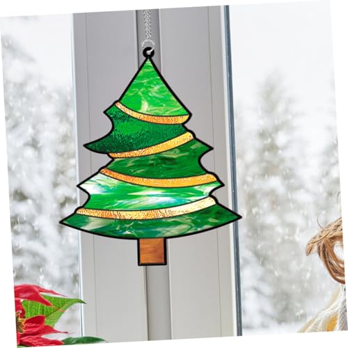 Gatuida Buntglas Weihnachtsdeko Hängendes Weihnachtsbaum Ornament Langlebig Wetterfest Tür Fenster Party Dekoration Geschenkidee von Gatuida