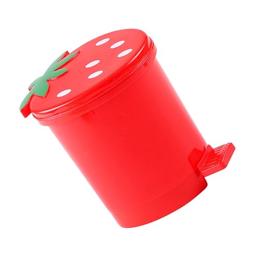 Gatuida Desktop -Mülleimer Mini-Mülleimer für süßer Mülleimer Erdbeer-Mülleimer Zimmerbehälter süß Mini Desktop Wastrohr Badezimmermüll kann süß Müllbehälter süß kawaii schreibtisch pp rot von Gatuida