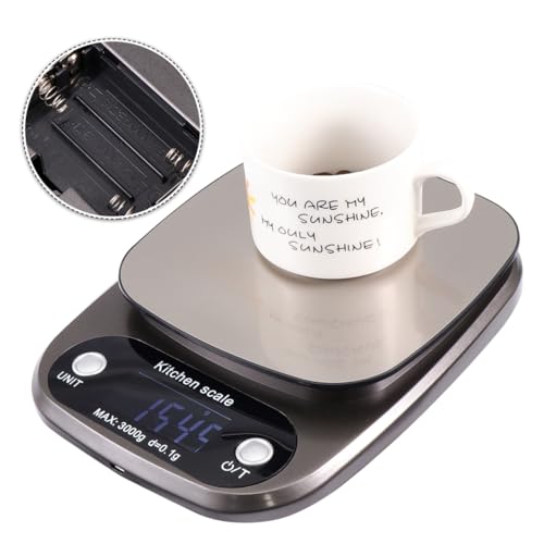 Gatuida Digitale Küchenwaage Präzision mit Akku Wiederaufladbar LCD Display Leicht Tragbar Für Backen Schmuck Haushalt von Gatuida