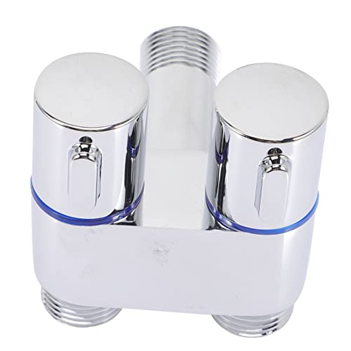 Gatuida Doppelventil Wasserhahn aus Vollkupfer mit Zwei Ausläufen und Griffen Wassersparend Installieren für Wandmontage im Haushalt und Garten Langlebiges Absperrventil von Gatuida