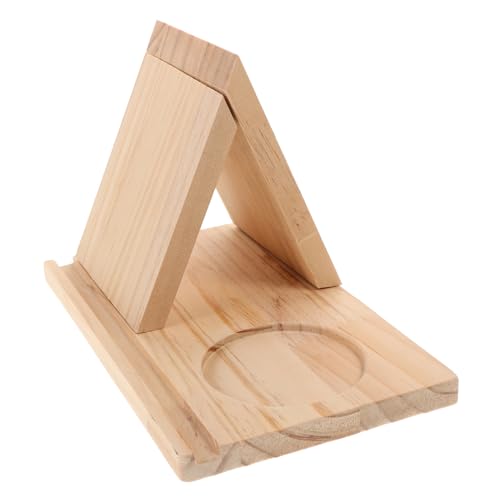 Gatuida Dreieckiger Holz Buchhalter mit Getränkehalter Platzsparend Leicht und Tragbar Minimalistisches Design Robuster Buchständer für Nachttisch Büro Desktop und Schlafzimmer von Gatuida