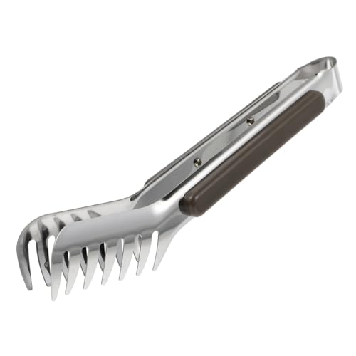 Gatuida Edelstahl Küchenzange Servierzange Hitzebeständig Robuste Lebensmittelzange mit Rutschfestem Greifer für Pasta Steak Buffet und Haushalt Silber von Gatuida