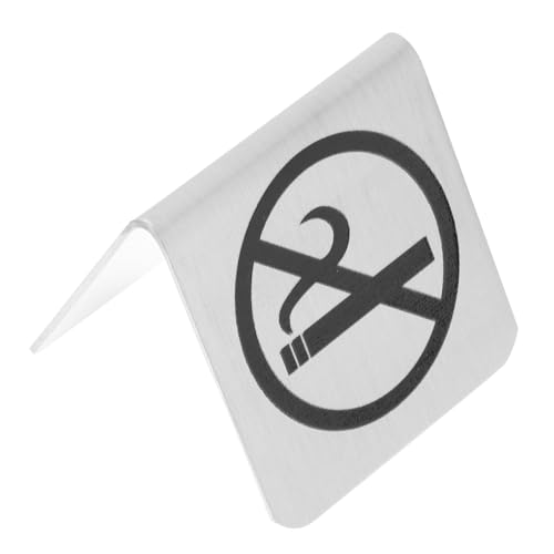 Gatuida Edelstahl No Smoking Sign Tischschild Doppelseitig für Restaurant Büro Hotel Rauchverbot Warnschild Wetterfest und Leicht zu Reinigen Geeignet für Veranstaltungen und Innenräume von Gatuida