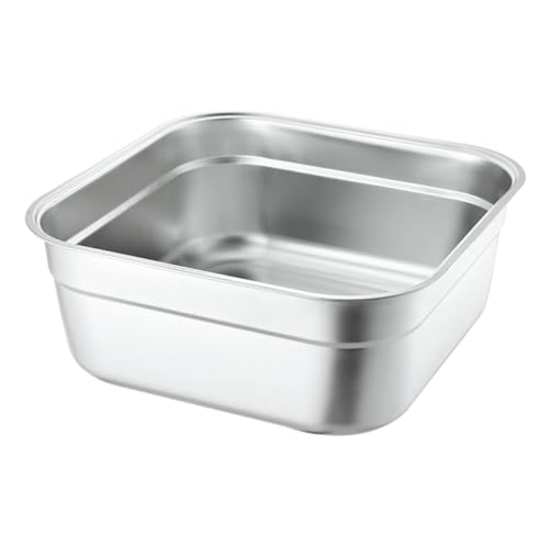 Gatuida Edelstahl Quadratbecken Großes Multifunktionales Spülbecken für Gemüse und Obst Waschbecken Mit Flachem Boden Rostfrei Robust Kantinenbecken Mit Glatten Kanten Für Küche Haushalt von Gatuida
