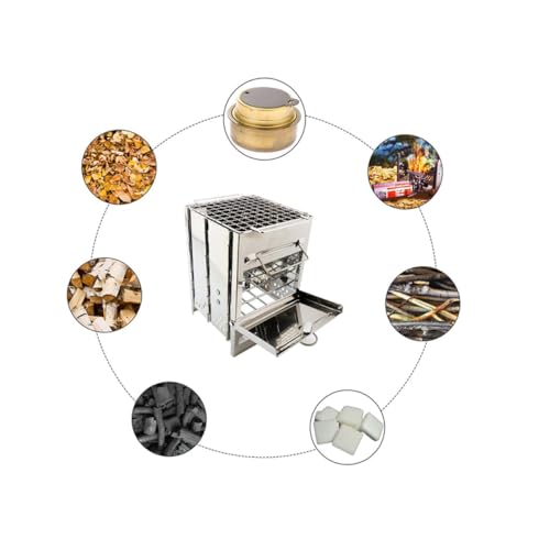 Gatuida Edelstahl Quadratischer Holzofen Klappbar Tragbarer Grill für Outdoor Camping Bbq Wetterfest Robust von Gatuida