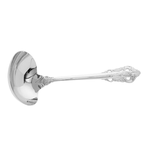 Gatuida Edelstahl Suppenkelle Groß mit Aufhänge Design Ergonomischer Küchenlöffel für Suppe Servierlöffel Komfortabel und Praktisch für Kochen und Servieren von Gatuida