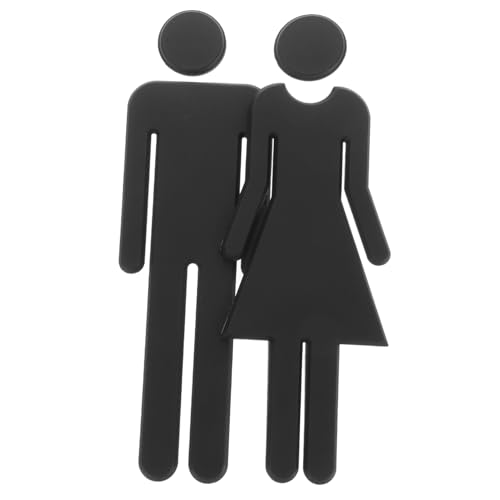 Gatuida Edelstahl Toilettenschild Selbstklebend und Schraubbar Schwarz Wasserdichtes Badezimmer wandschild mit Männer Frauensymbol Langlebiges Wc business schild für Restaurant und Büro von Gatuida