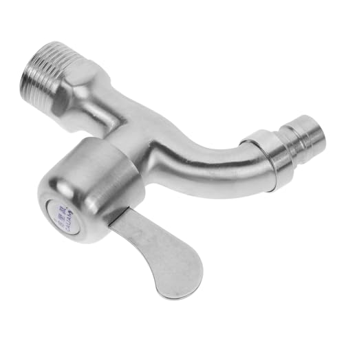 Gatuida Edelstahl Wandmontierter Wasserhahn mit Schnellöffnung Verlängerter Mopp und Waschmaschinenhahn Rostfrei Für Bad Küche Balkon Hohe Haltbarkeit und Frostschutz von Gatuida