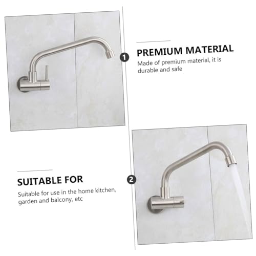 Gatuida Edelstahl Wasserhahn Einhebel Einfache Montage Drehbar Verlängerter Küchenarmatur Für Waschbecken Balkon Küche von Gatuida