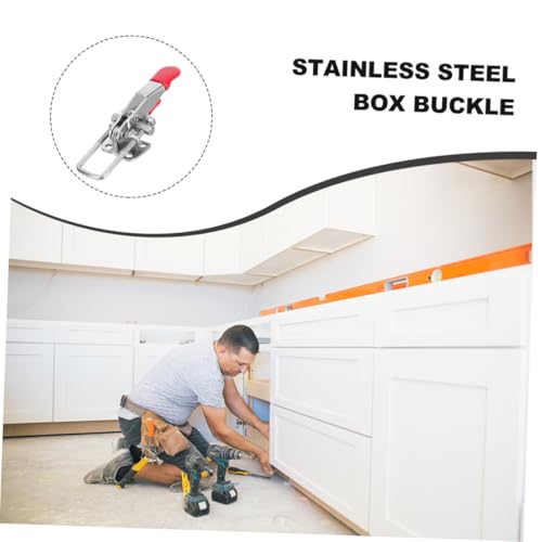 Gatuida Einstellbarer Edelstahl Hasp Verschluss mit Kunststoffgriff Schnellspannverschluss für Schrank Kistentüren Robustes Hebelriegel Schloss für Schiebetürmöbel und Campingausrüstung Gatuida Einstellbarer Edelstahl Hasp Verschluss mit Kunststoffgriff Schnellspannverschluss für Schrank Kistentüren Robustes Hebelriegel Schloss für Schiebetürmöbel und Campingausrüstung von Gatuida