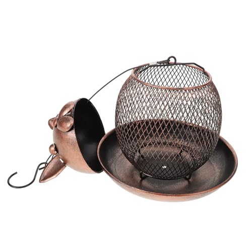 Gatuida Eisen Vogel Futtersilo Hasenkopf Form Hängend Großer Wildvogel Futterspender für Garten und Terrasse Wetterfester Vogelfutterhalter als Dekorative Futterstation von Gatuida