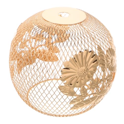 Gatuida Eisen draht lampenschirm Metall Gehärtet Robust Schutzgitter für Deckenleuchte Wandlampe Kronleuchter Vintage Stil Einfache Montage und Pflegeleichte Reinigung Goldfarben von Gatuida