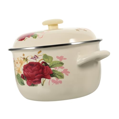 Gatuida Emaille Milchtopf Doppelgriff Kochtopf mit Deckel Retro Stil Suppentopf Emailliert Vielseitig für Babybrei und Instantnudeln Geeignet Gatuida Emaille Milchtopf Doppelgriff Kochtopf mit Deckel Retro Stil Suppentopf Emailliert Vielseitig für Babybrei und Instantnudeln Geeignet von Gatuida