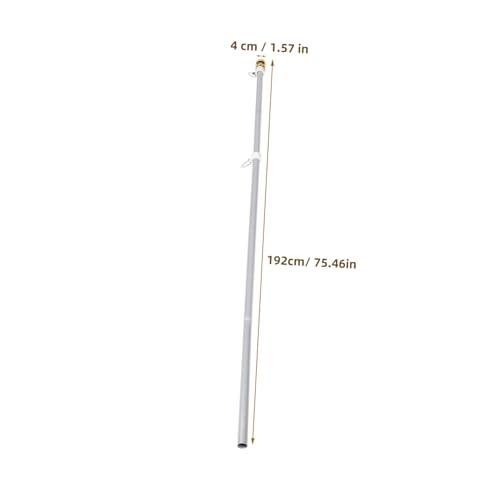 Gatuida Fahnenmast mit Drehbarem Ring Langlebiger Outdoor Flaggenhalter für Wand Garten Dach Vielseitiger Teiliger Rotierender Fahnenmastständer Silber mit Goldener Spitze von Gatuida