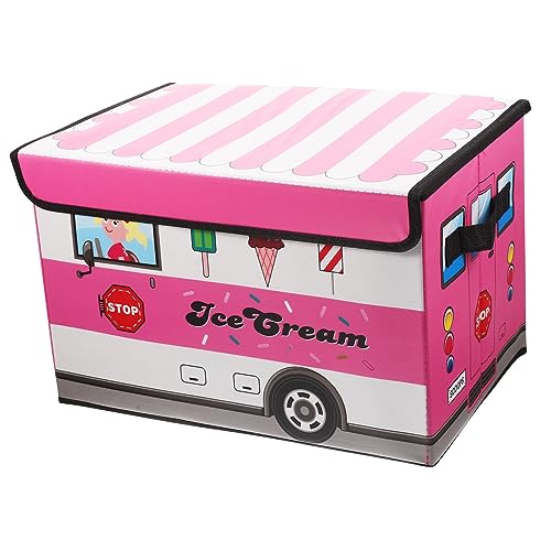 Gatuida Faltbare Aufbewahrungsbox im Japanischen Bus Stil Multifunktionale Spielzeugbox für Kinderzimmer für Kleidung und Snacks Pinkem Eiscreme Design von Gatuida