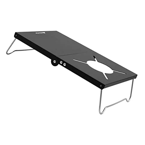 Gatuida Faltbarer Camping grilltisch Schwarz Tragbarer Outdoor Klapptisch Multifunktionaler Organizer Leicht Robust für Kochgeschirr und Zubehör für Picknick Wandern Grillen von Gatuida
