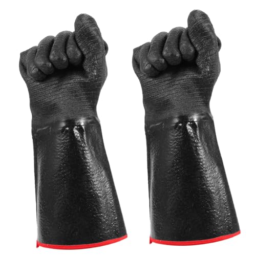 Gatuida Feuerfeste Grillhandschuhe Hitzebeständig bis Ölresistent Rutschfest Vielseitige Bbq Handschuhe für Kochen Backen Camping und Ofen Einheitsgröße von Gatuida