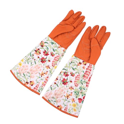 Gatuida Gartenhandschuhe mit Extra Verlängerten Ärmeln Atmungsaktiv Schnittfest Flexible Arbeitshandschuhe für Garten Hausarbeit Schutz vor Kratzern und Schnittverletzungen Braun von Gatuida