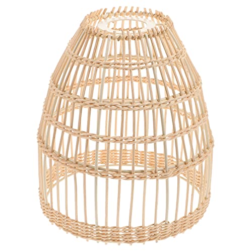 Gatuida Geflochtener Rattan Lampenschirm Robust Retro Stil Deckenleuchte Hängelampe Raumdekoration für Wohnzimmer Balkon Teestube von Gatuida