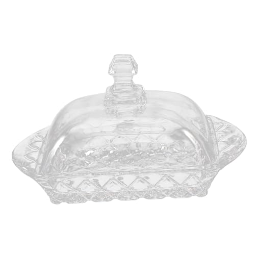 Gatuida Glas Butterdose mit Deckel Wiederverwendbarer Butter und Käsebehälter Frischhaltedose für Küche und Restaurant Eleganter Transparenter Butterkasten Sicherer Aufbewahrungsbehälter von Gatuida