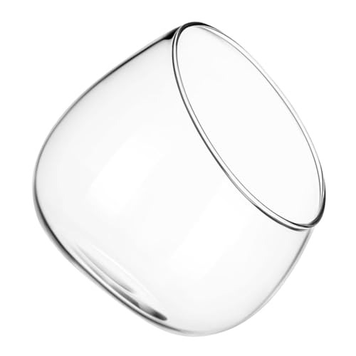 Gatuida Glas Pflanzenterrarium Schräg Geschnittener Bubble Bowl Miniatur Fischglas für Tischdeko Transparenter Glasblumentopf für Sukkulenten Moos und Luftpflanzen Kompakt und Pflegeleicht von Gatuida