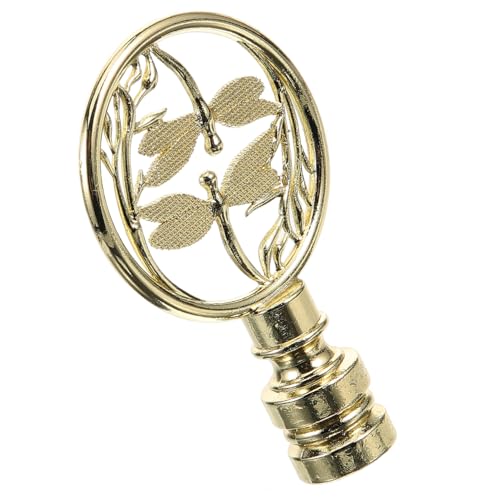 Gatuida Goldener Lampen finial Schraubverschluss Vintage Design Kompakter Lampenschirm Halter mit Drehknopf zur Helligkeits Farbtemperaturregelung Dekorativer Lampenaufsatz für Tisch von Gatuida